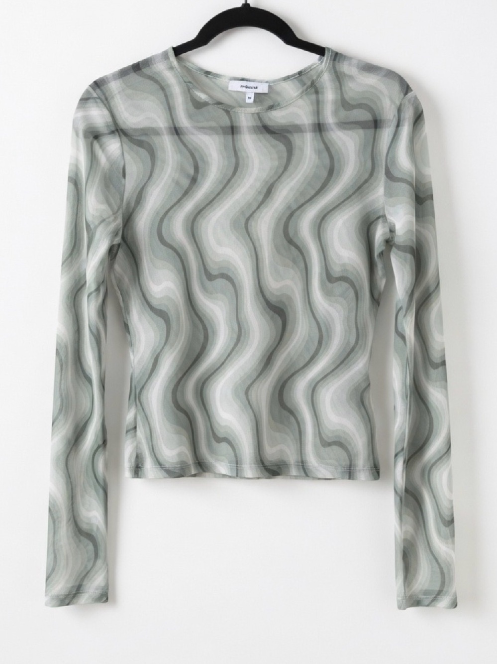 Miaou Swerve Mesh Long Sleeve Top (Size Medium)